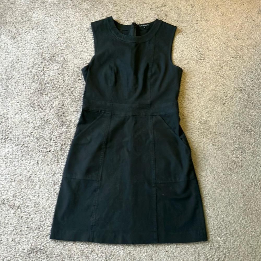 Theory Black Sleeveless Sheath Dress